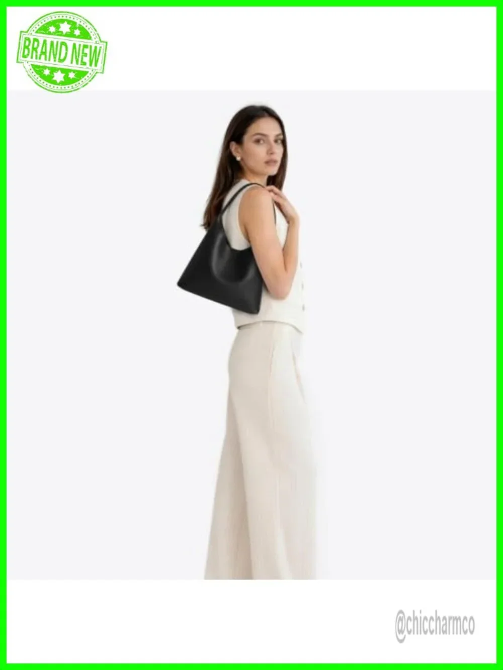 Slouchy Hobo Shoulder Bag Vegan Leather Small Everyday Purse